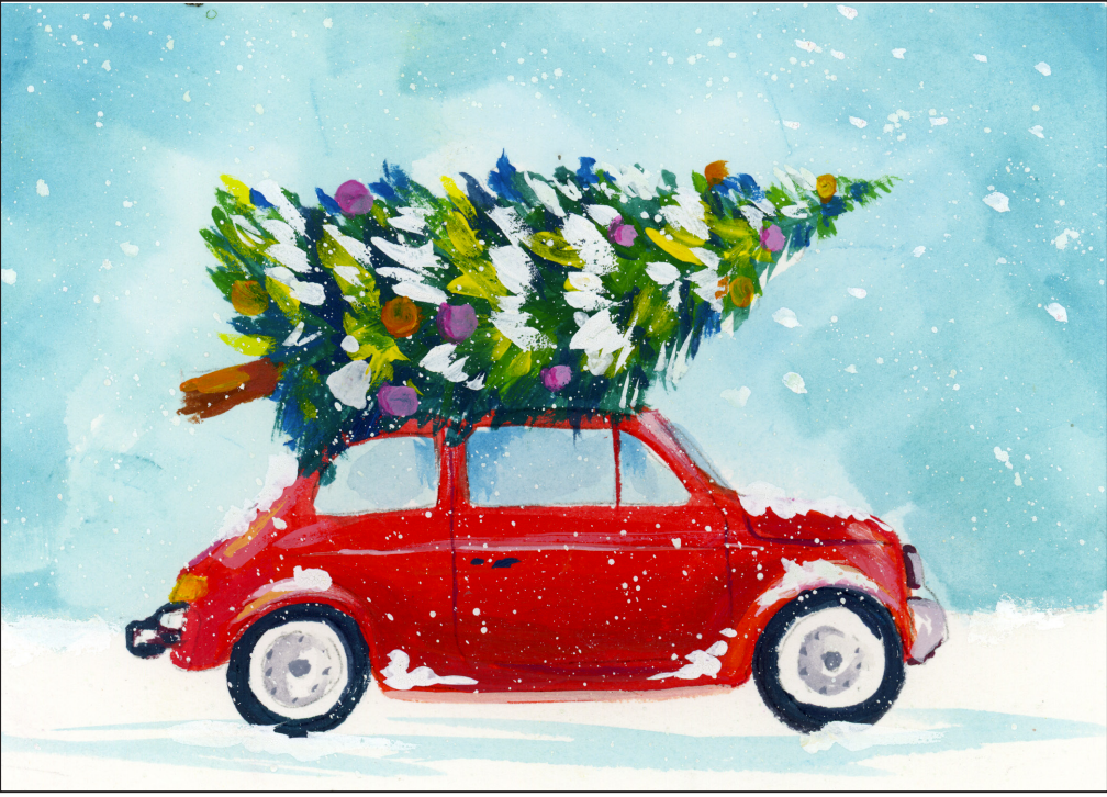 🎄 Hand-Painted Holiday Cards  PRINTS – Set of 10